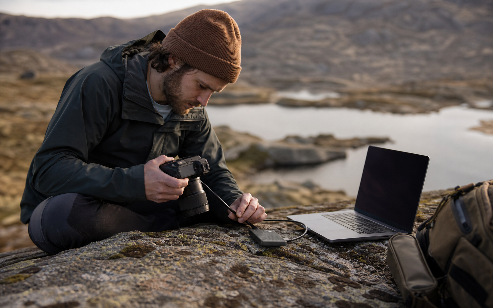 moving a photo library between a laptop, desktop, and client workspace