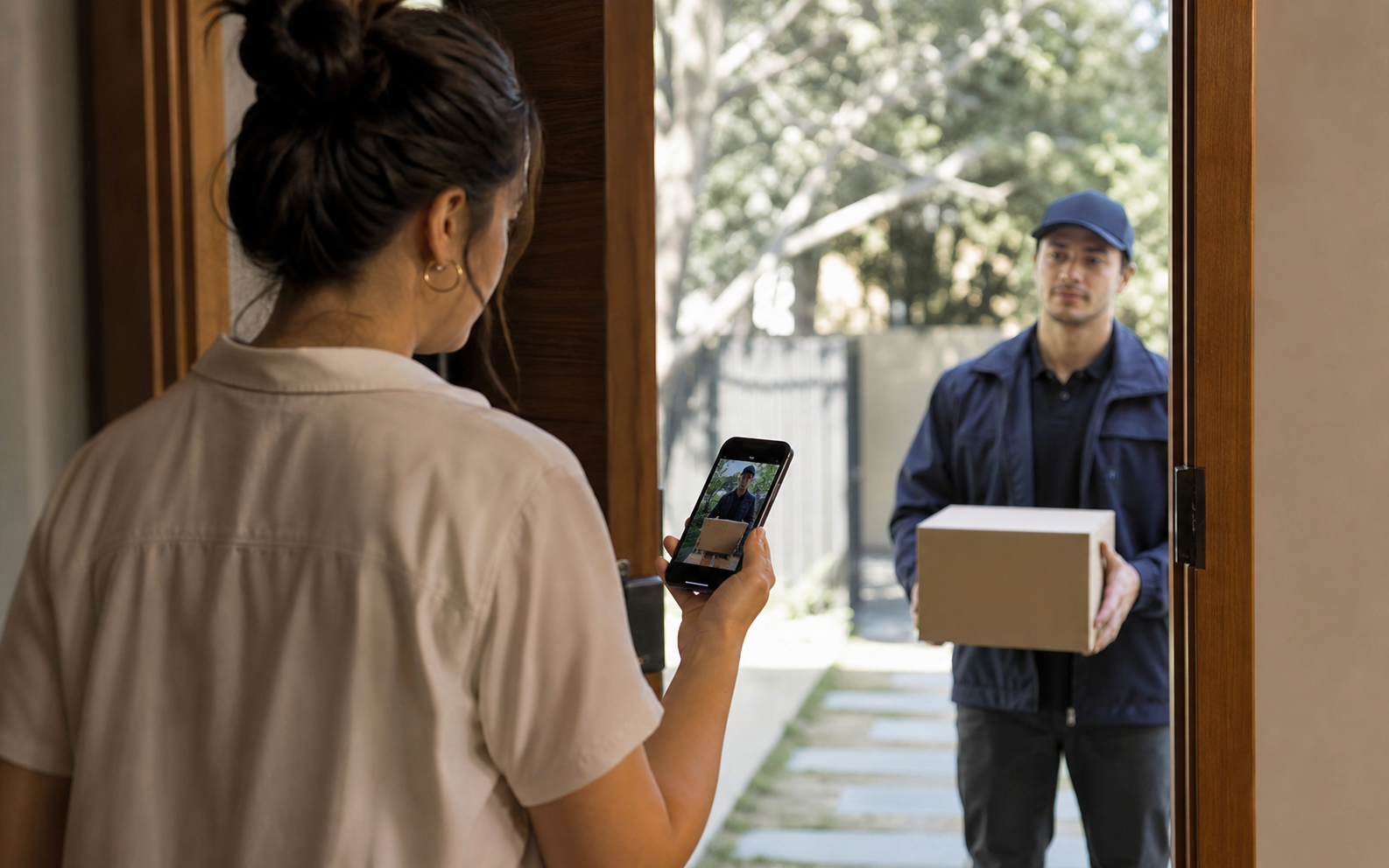 a delivery arriving while nobody is home