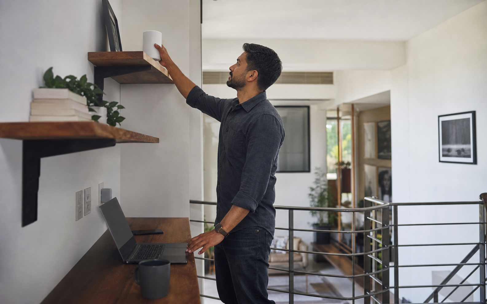 video calls upstairs while streaming and smart devices run downstairs